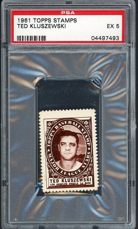 1961 Topps Baseball Stamps Ted Kluszewski Angels PSA 5 EX