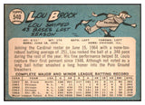 1965 Topps Baseball #540 Lou Brock Cardinals EX+/EX-MT 470132