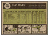 1961 Topps Baseball #548 Ted Wills Red Sox EX-MT 470336