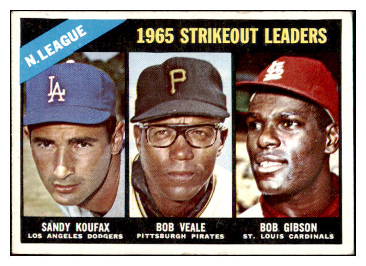 1966 Topps Baseball #225 N.L. Strike Out Leaders Sandy Koufax VG-EX 470366