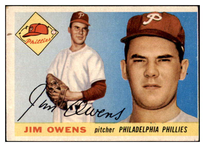 1955 Topps Baseball #202 Jim Owens Phillies VG 470437