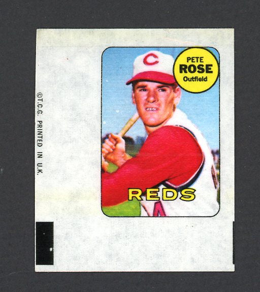 1969 Topps Baseball Decals Pete Rose Reds EX 470487