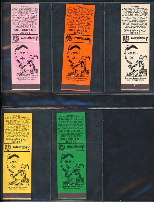1969 Americana Ty Cobb Matchbook Complete Set EX-MT 470512