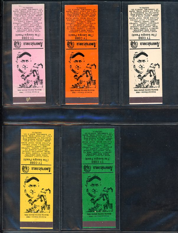 1969 Americana Ty Cobb Matchbook Complete Set EX-MT 470513
