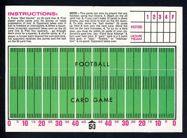 1971 Topps Football Pin Up #010 Bart Starr Packers EX-MT 470519