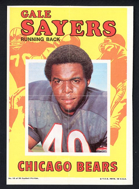 1971 Topps Football Pin Up #012 Gale Sayers Bears EX 470520