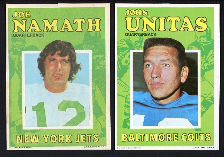 1971 Topps Poster Complete Set EX+/EX-MT Namath Unitas Simpson 470566