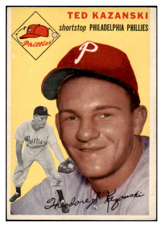 1954 Topps Baseball #078 Ted Kazanski Phillies EX-MT 470695