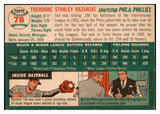 1954 Topps Baseball #078 Ted Kazanski Phillies EX-MT 470695