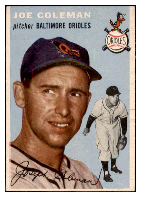 1954 Topps Baseball #156 Joe Coleman Orioles EX-MT 470701