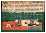 1954 Topps Baseball #217 Paul Schreiber Red Sox EX-MT 470722
