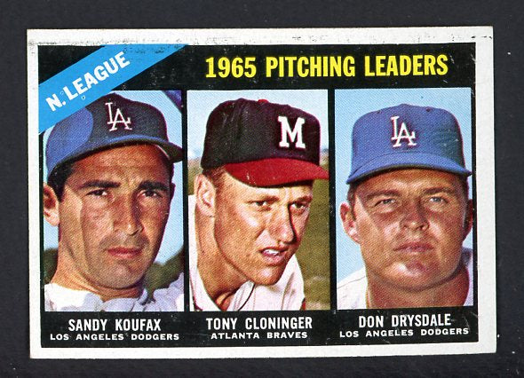 1966 Topps Baseball #223 N.L. Win Leaders Sandy Koufax EX-MT 470748