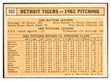 1963 Topps Baseball #552 Detroit Tigers Team EX-MT 470756