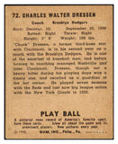 1940 Play Ball #072 Chuck Dressen Dodgers EX-MT 470869