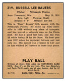 1940 Play Ball #219 Russ Bauers Pirates EX-MT 470874