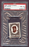 1961 Topps Baseball Stamps Bill White Cardinals PSA 8 NM/MT