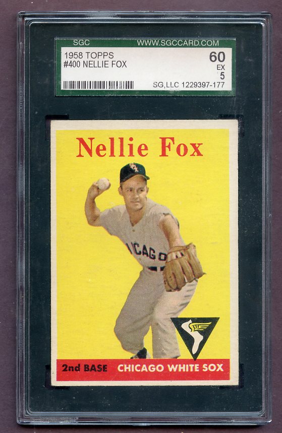 1958 Topps Baseball #400 Nellie Fox White Sox SGC 60 EX 471262