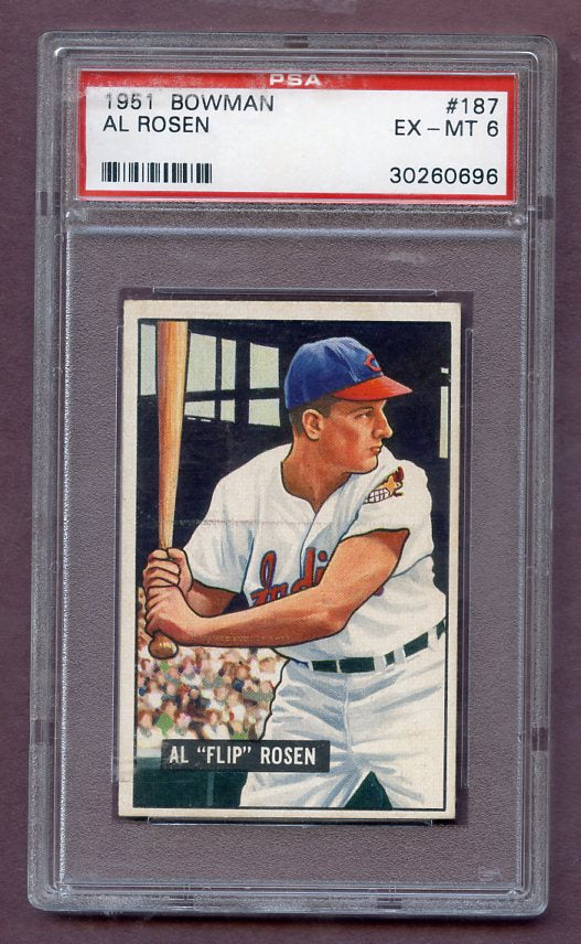 1951 Bowman Baseball #187 Al Rosen Indians PSA 6 EX-MT 471380