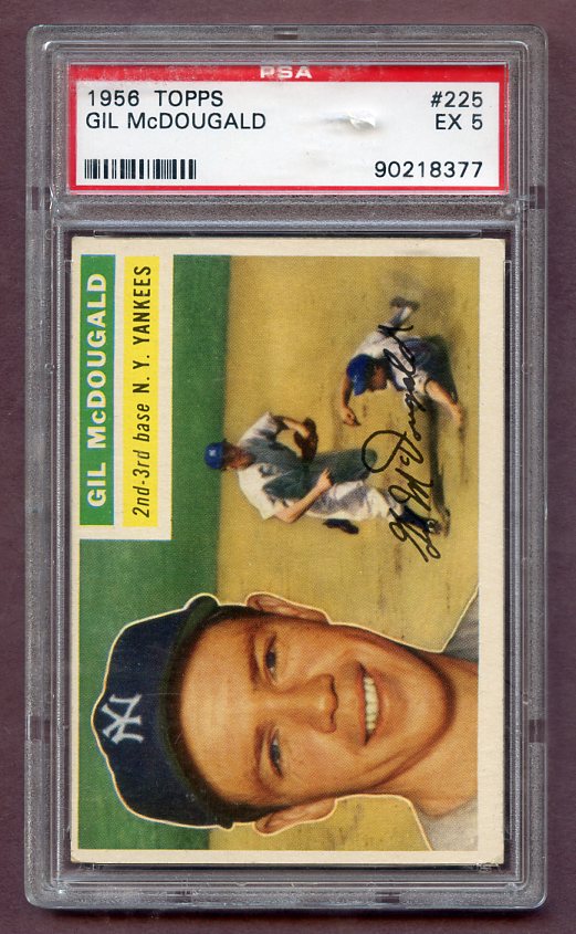 1956 Topps Baseball #225 Gil McDougald Yankees PSA 5 EX 471388