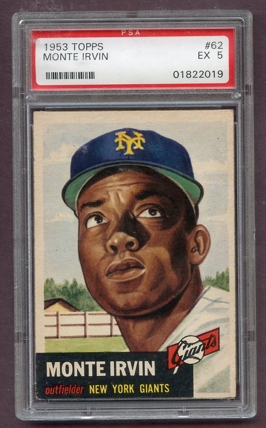 1953 Topps Baseball #062 Monte Irvin Giants PSA 5 EX 471450