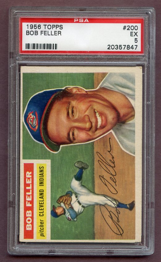 1956 Topps Baseball #200 Bob Feller Indians PSA 5 EX 471485