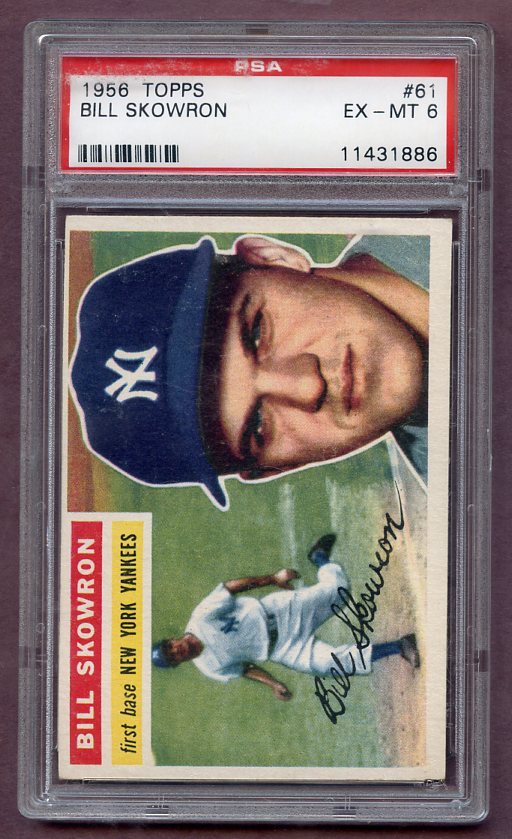1956 Topps Baseball #061 Bill Skowron Yankees PSA 6 EX-MT White 471512