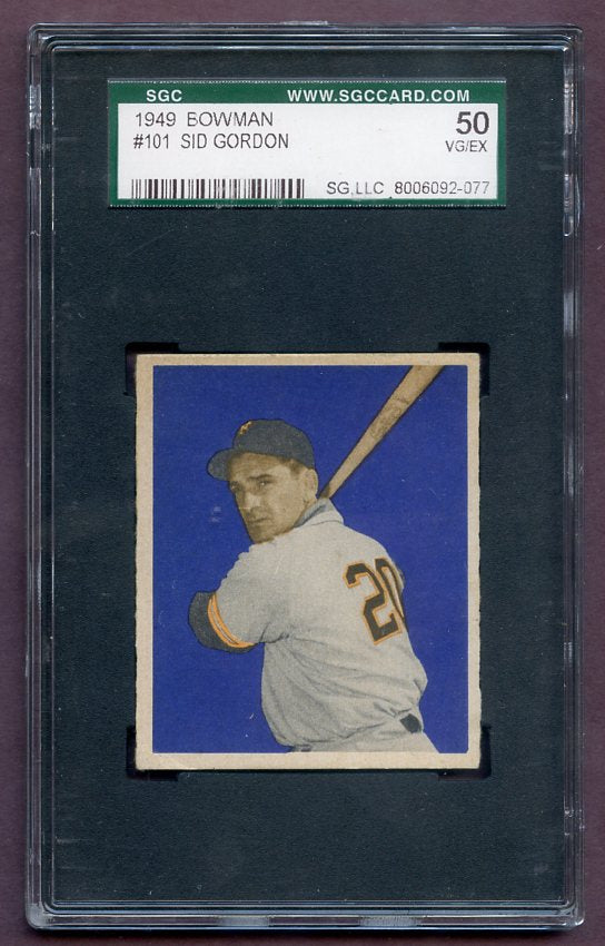 1949 Bowman Baseball #101 Sid Gordon Giants SGC 50 VG-EX 471530