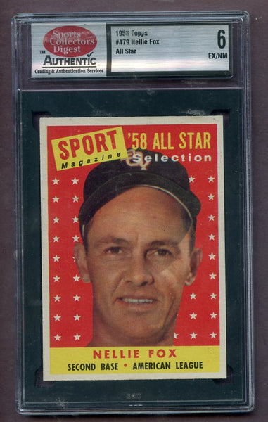 1958 Topps Baseball #479 Nellie Fox A.S. White Sox SCD 6 EX-MT 471533