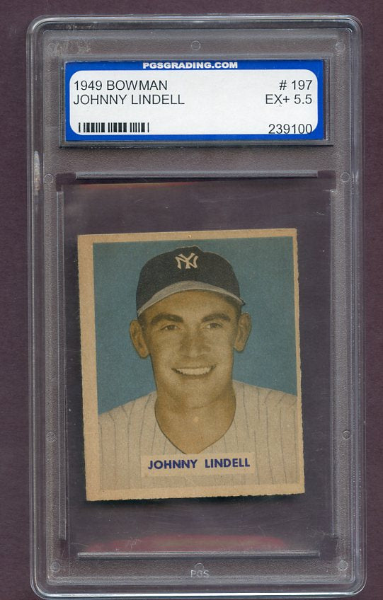 1949 Bowman Baseball #197 Johnny Lindell Yankees PGS 5.5 EX+ 471544