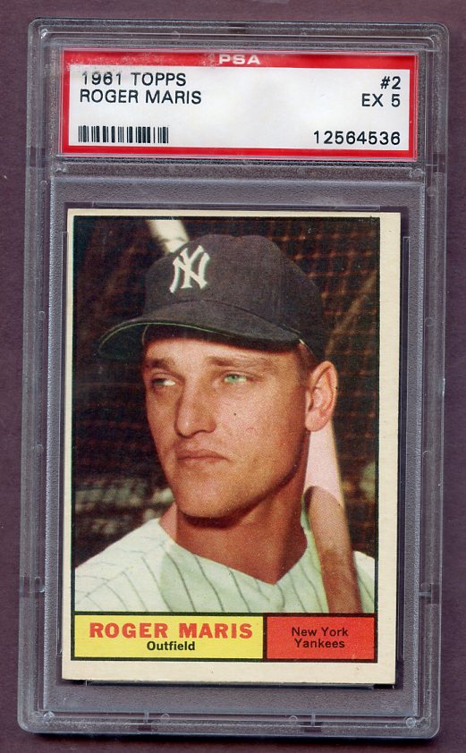 1961 Topps Baseball #002 Roger Maris Yankees PSA 5 EX 471581