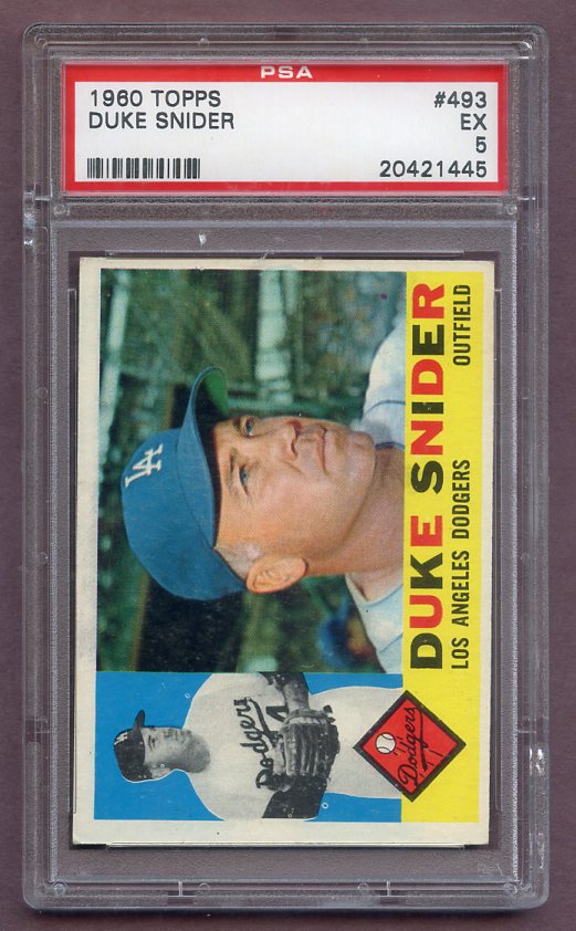 1960 Topps Baseball #493 Duke Snider Dodgers PSA 5 EX 471606