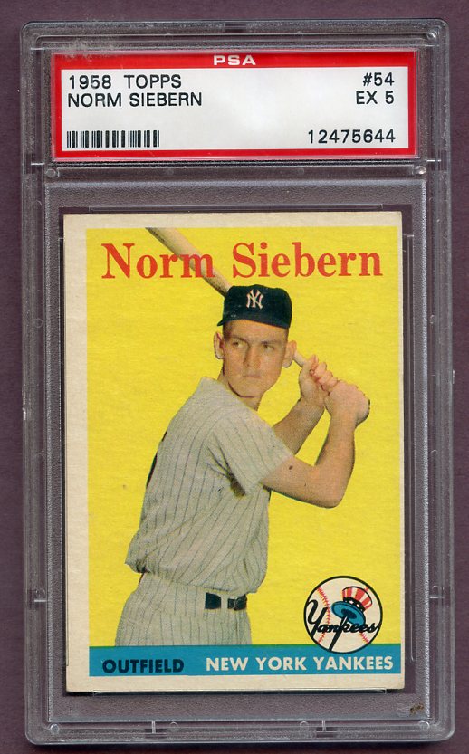 1958 Topps Baseball #054 Norm Siebern Yankees PSA 5 EX 471637