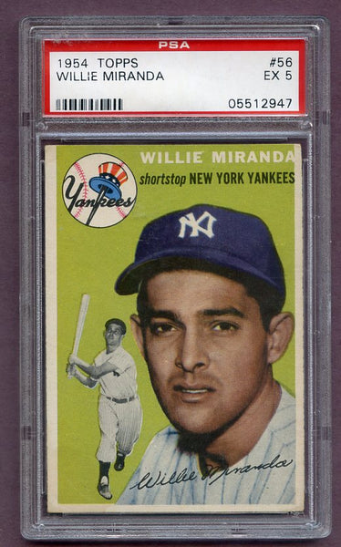 1954 Topps Baseball #056 Willie Miranda Yankees PSA 5 EX 471653