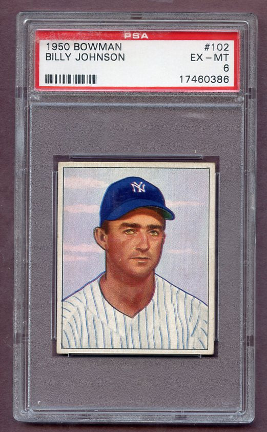 1950 Bowman Baseball #102 Billy Johnson Yankees PSA 6 EX-MT 471678