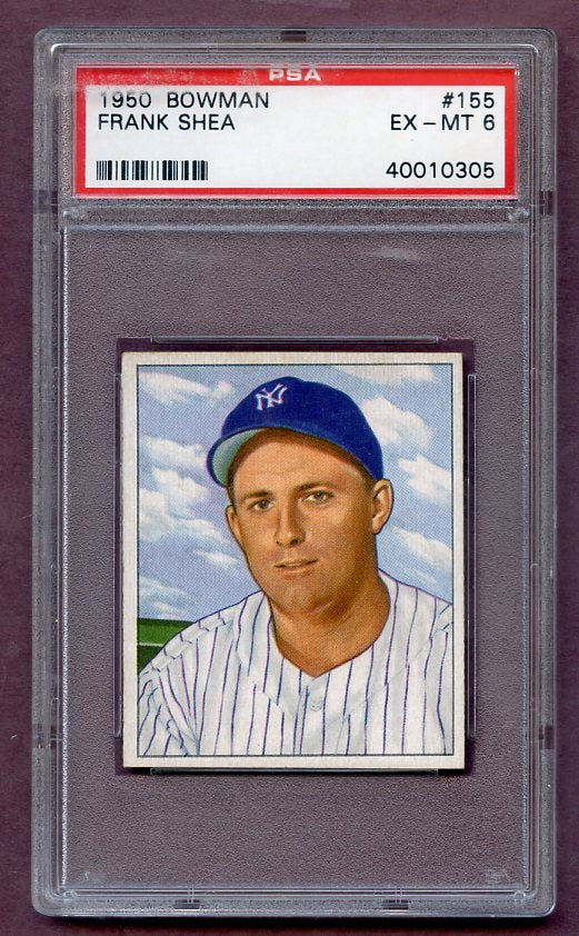 1950 Bowman Baseball #155 Frank Shea Yankees PSA 6 EX-MT 471686