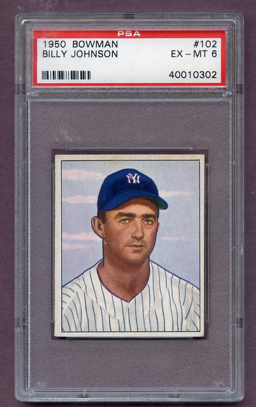 1950 Bowman Baseball #102 Billy Johnson Yankees PSA 6 EX-MT 471688