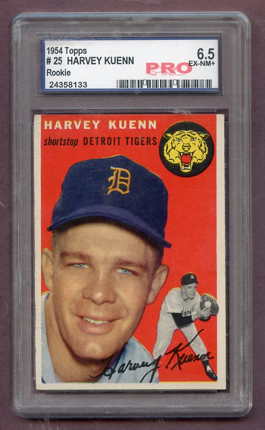1954 Topps Baseball #025 Harvey Kuenn Tigers PGS 6.5 EX/NM+ 471734