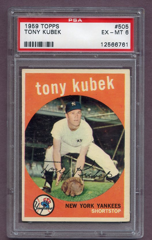 1959 Topps Baseball #505 Tony Kubek Yankees PSA 6 EX-MT 471749