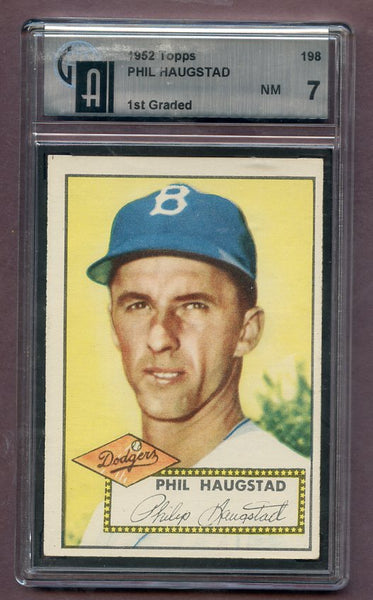 1952 Topps Baseball #198 Phil Haugstad Dodgers GAI 7 NM 471754