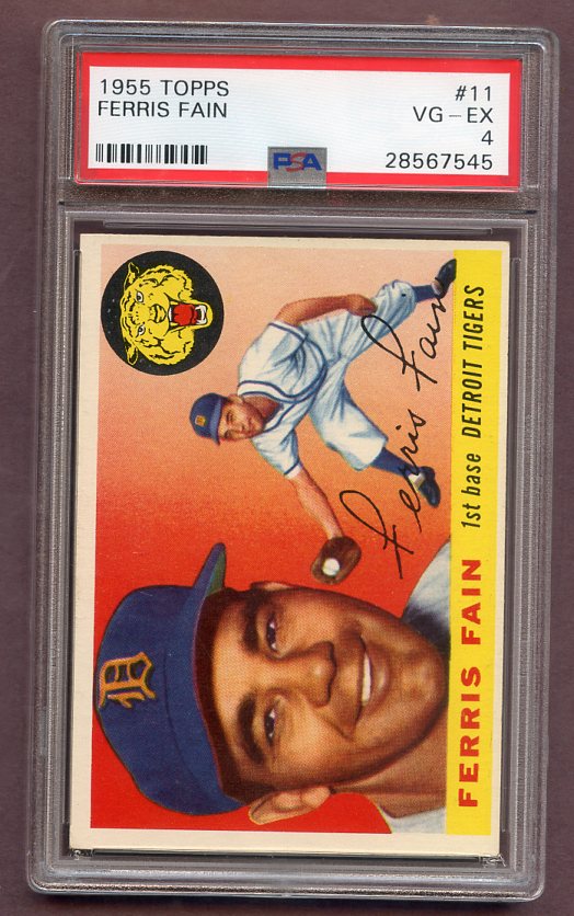 1955 Topps Baseball #011 Ferris Fain Tigers PSA 4 VG-EX 471825