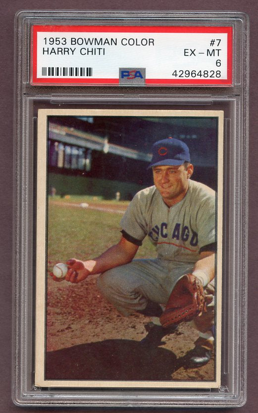 1953 Bowman Color Baseball #007 Harry Chiti Cubs PSA 6 EX-MT 471861