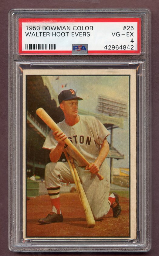 1953 Bowman Color Baseball #025 Hoot Evers Red Sox PSA 4 VG-EX 471874