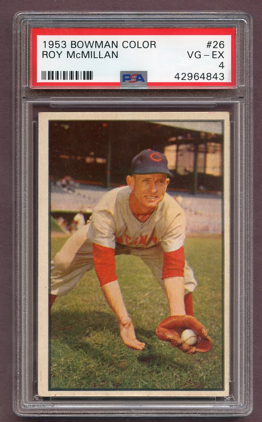 1953 Bowman Color Baseball #026 Roy McMillan Reds PSA 4 VG-EX 471881