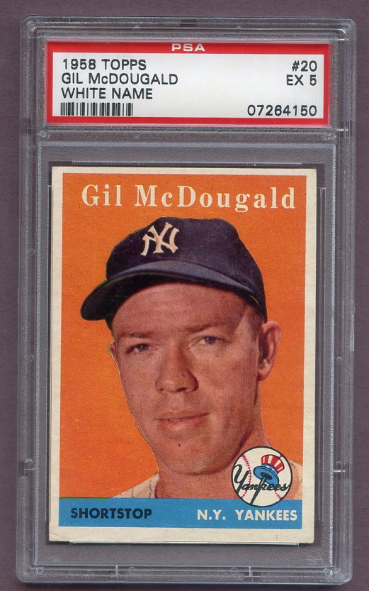 1958 Topps Baseball #020 Gil McDougald Yankees PSA 5 EX 471909