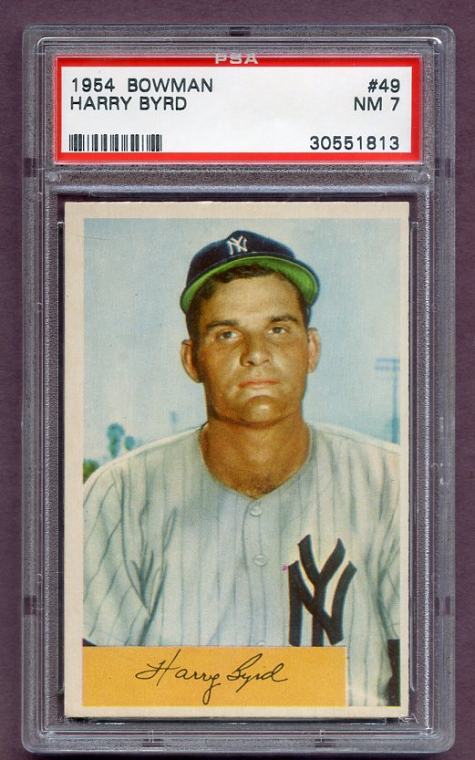 1954 Bowman Baseball #049 Harry Byrd Yankees PSA 7 NM 471917