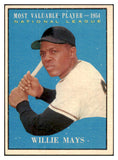 1961 Topps Baseball #482 Willie Mays MVP Giants EX-MT 471973