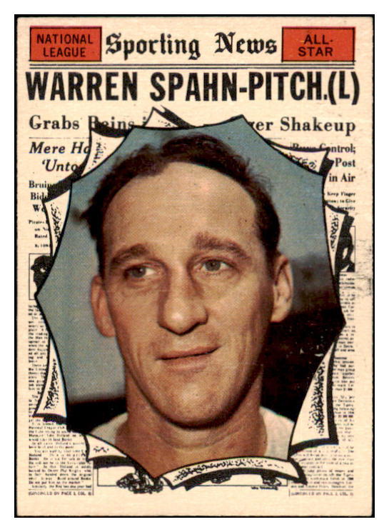 1961 Topps Baseball #589 Warren Spahn A.S. Braves EX-MT 471985