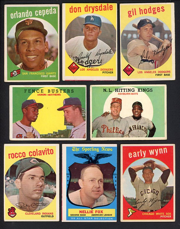 1959 Topps Set Lot 128 Diff GD-VG/VG Mays Aaron Cepeda 472141