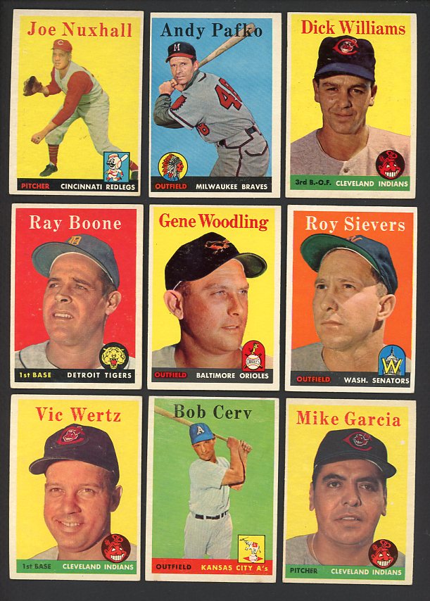 1958 Topps Set Lot 205 Diff EX-MT Pafko Nuxhall Woodling 472189