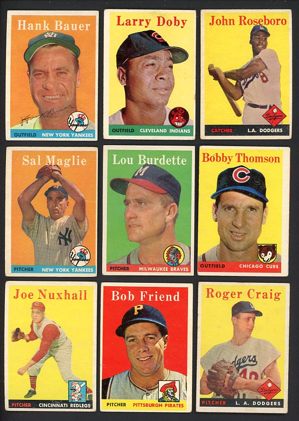 1958 Topps Set Lot 106 Diff Bargain Grade Doby Bauer Maglie 472200